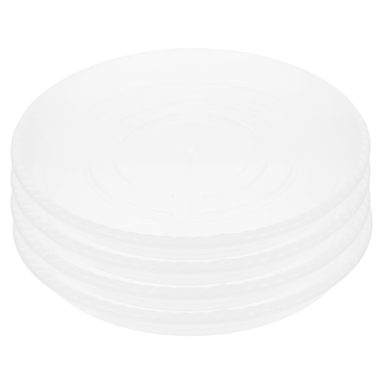 Soucoupes rondes en plastique transparent pour pots de fleurs intérieur extérieur x4