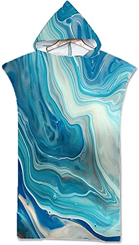 LSDRALOBPOI Serviette De Plage Poncho De Surf Peignoir Plage Peignoir à Langer Serviette Poncho Adulte Peignoir de Bain en Microfibre à Capuche pour Surf Natation Combinaison Portable Changer 811(Co Cover