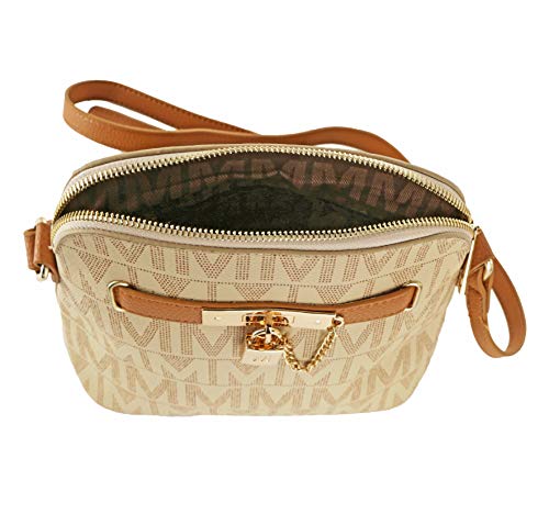 MKF Collection Signature Crossbody bag for women, Vegan leather Shoulder bag Zipper closure Messenger Handbag Purse By Mia K3