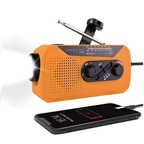 AM FM WB Radio Tragbares Solar Handkurbelradio NOAA Wetterradio 2000Mah USB Power Bank Mit 1W LED Taschenlampe Und SOS Alarm Für Wilde Abenteuer