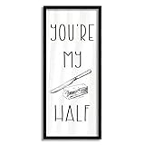 Stupell Industries My Butter Half Punny Romantic Kitchen Typography Framed Wall Art, Design By Daphne Polselli, 10 x 24, Black Framed