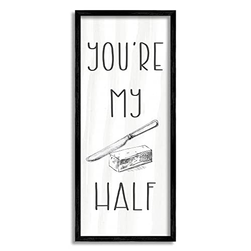 Stupell Industries My Butter Half Punny Romantic Kitchen Typography Framed Wall Art, Design By Daphne Polselli, 10 x 24, Black Framed