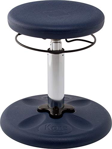 Image of Kore Kids Adjustable Wobble Stool, Ages 6-11, 14-19in Tall, Dark Blue | Flexible seating for classroom and home boosts focus, improves posture and channels energy; anti-tip base; Made in USA
