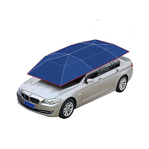 Carpa de estacionamiento para auto cubierta semiautomática de automóvil plegable portátil protección solar paraguas 4m * 2.1m anti UV/nieve/impermeable,Navy