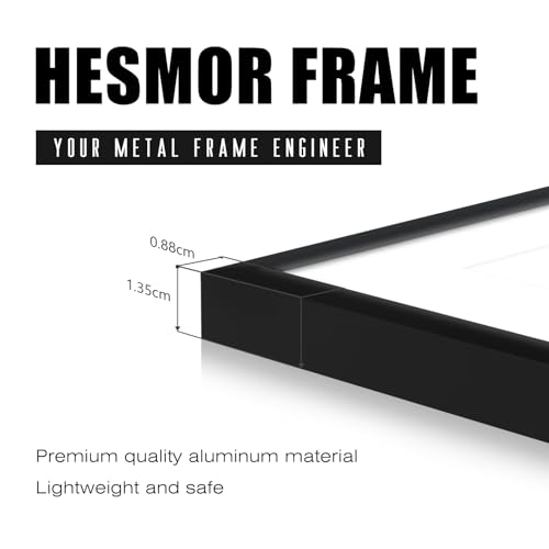Hesmor A4 Aluminum Acrylic Picture Frames Black, 8 x 12 inch Certificate Frames - Image 3