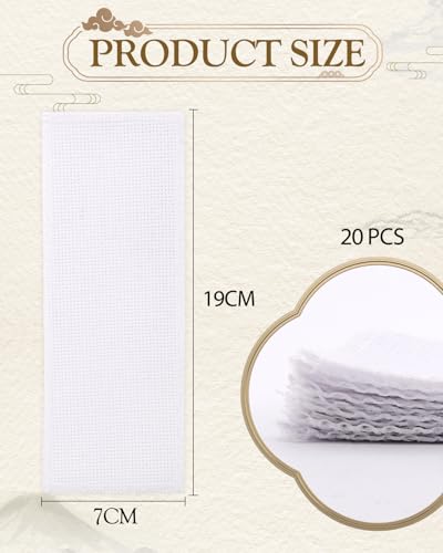 Image of 12 Pcs White Cross Stitch Bookmark, Blank Cotton Fabric Cross Stitch Book Marker with Embroidery Edge Rectangle Embroidery DIY Bookmark for Cross Titch Project (2.7 inchx7.4 inch)