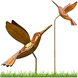 Ancient Graffiti Flamed Copper Hummingbird Garden Ornament