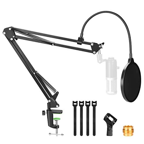 Support Microphone Bras, Bras Support de Suspension Microphone, support de micro de bureau réglable pour Snow Ball, Blue Yeti et autres