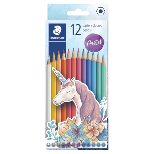 STAEDTLER 175 C12 Y Crayons de couleur sans bois – Couleurs pastel licorne (boîte de 12)