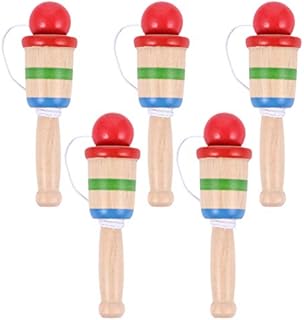 BESPORTBLE 5pcs Wooden Catch Ball Cup and Ball Game Balanced Game Kids Educational Products for Backyard Park