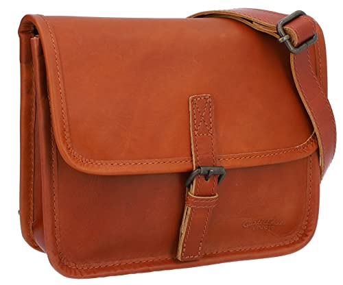 Gusti Umhängetasche Schultertasche Federico B. Lenkertasche inkl. Platte Umhängetasche Schultertasche Tasche Citytasche Fahrradtasche Ledertasche Vintage Braun Leder