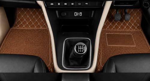 Image of Premium 7D car mat Full Set for Toyota Fortuner (Model : 2012-2016) Luxury Leather Double Car Floor Mat Complete Set || 100% Waterproof and Washable Color : Coffee