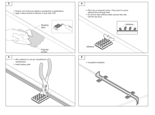 Câble chauffant de gouttières et clips de toit pour dégivrage x20 - 8