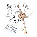 Aokbean 52 pcs Crown Key Bottle Opener with Tag and Keychain,Vintage Skeleton Key Bottle Opener for...