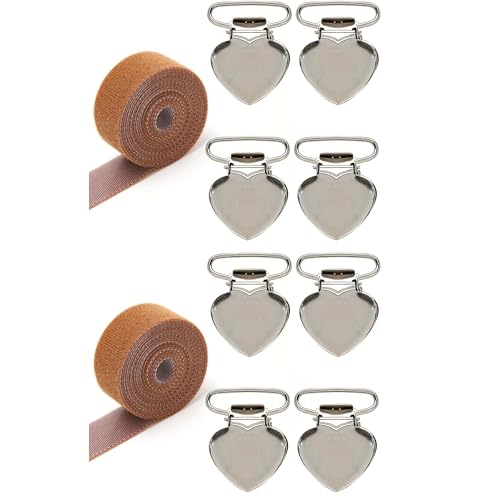 Set 8PCS Canvas Stretch Clip for Cross Stitch, Scroll Rod Side Tension Clip Universal Hand Embroidery Needlework Frame Sewing Gadgets Accessories Tensioners Stretch DIY Quilting (8 Clips, 2 Rolls)