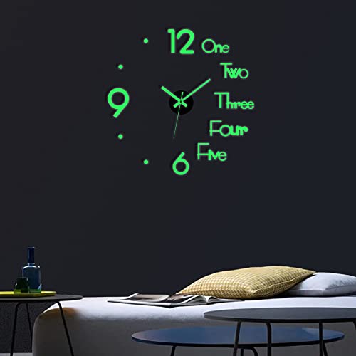 Cooltto Horloge Murale Lumineuse DIY 40cm Moderne Mute Silencieuse Grand Pendule Murale avec 3D Miroir Acrylique Autocollant Montre Décoration pour Maison Bureau Chambre (Batterie Non Inclus)- Z200 Cover