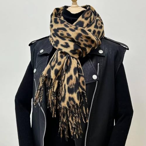Fashion Leopard Print Scarf Winter Warm Animal Soft Cashmere Blanket Long Scarf Wrap Shawl4