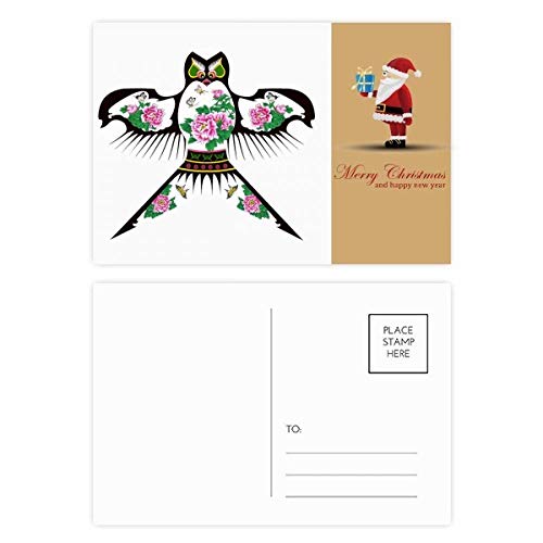 Cartes postales culture chinoise motif père Noël pour vœux originaux sans routine