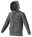 adidas Men's Essentials 3-Stripe Full Zip Fleece Hoodie, Dark Grey Heather/Black, Medium
