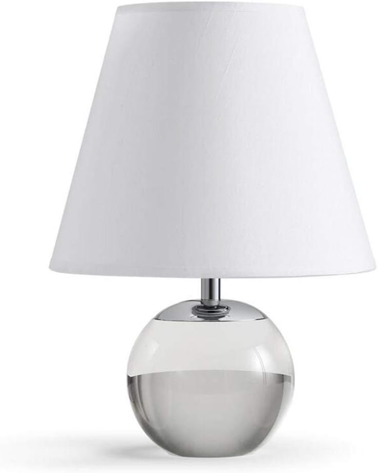 Desk Lamp Simple Modern White Fabric Shade Plating Iron Clear Crystal Table Lamp Study Office Living Room Bedroom Bedside Reading Lamp Retro Table lamp