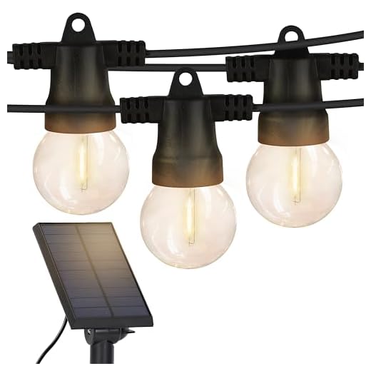 Brightech Ambience Pro Solar Powered Outdoor String Lights - 27 Ft Commercial Grade Waterproof Patio Lights with Edison Globes, Shatterproof LED String Lights for Patio - 12 Bulbs, 1W, Soft White