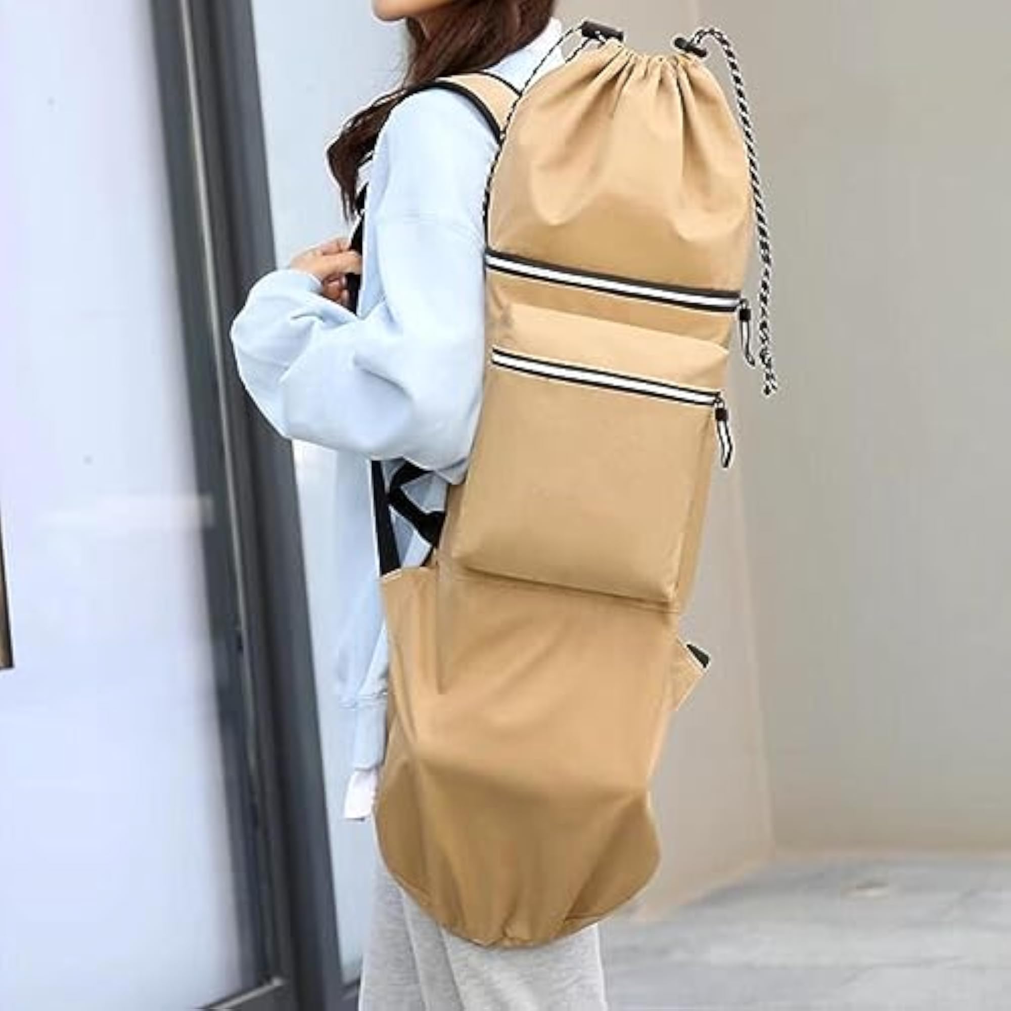 Skateboard Backpack Bag, Waterproof Roller Cover, Gray