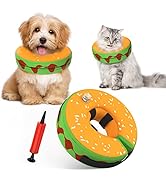 Protective Inflatable Recovery Cone Collar for Smal Medium Large Dog, Soft E-Collar Dog Donut Con...