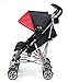 Kolcraft - Cloud - Lightweight and Compact Double Umbrella Stroller - Red/Black