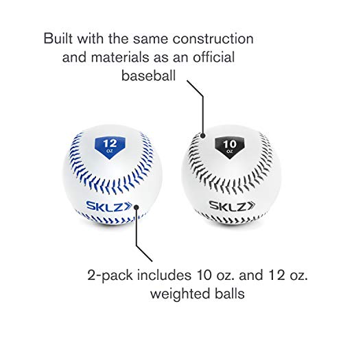 Sklz Weighted Throwing Baseballs, 2-Pack (10 Ounce And 12 Ounce),White #TOP1