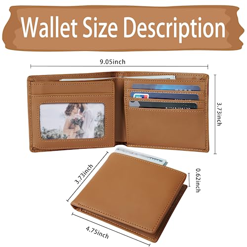 GUANKE Fathers Day Wallet Personalized Mens Wallet Custom Picture & Name Wallet for Men Engraved Photo Wallet for Husband Dad Papa Grandfather From Son Daughter Wife3