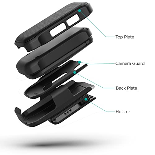 Encased DuraClip for Kyocera DuraXV Extreme/DuraXE Epic Belt Clip Case, Slim Fit Cover with Holster (Black)