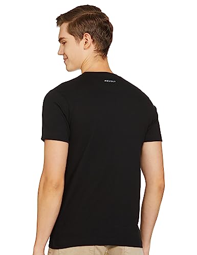Image of Revolt Streetwear SINDICATE Men Revolt Men's Casual Round Neck 100% Cotton T-Shirt - Photographic Print (Jet Black, L)