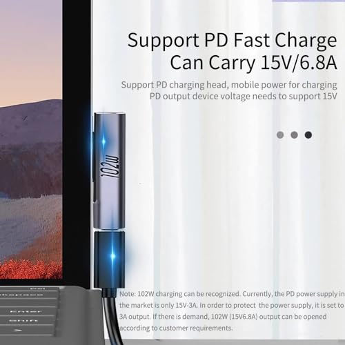 Image of Tobo 102W PD USB C to DC Adapter 15V 6.33A, Type USB C to Surface Adapter made for Microsoft Surface Book 2 1, Surface Laptop 3 2 1, Surface Pro X Pro 7 Pro 6 Pro 5 Pro 4 Pro 3 and Surface GoTD-1109TC