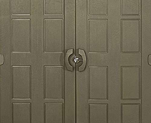 Keter Stronghold 10X8 Large Resin Outdoor Shed For Patio Furniture, Lawn Mower, And Bike Storage, Taupe #TOP5