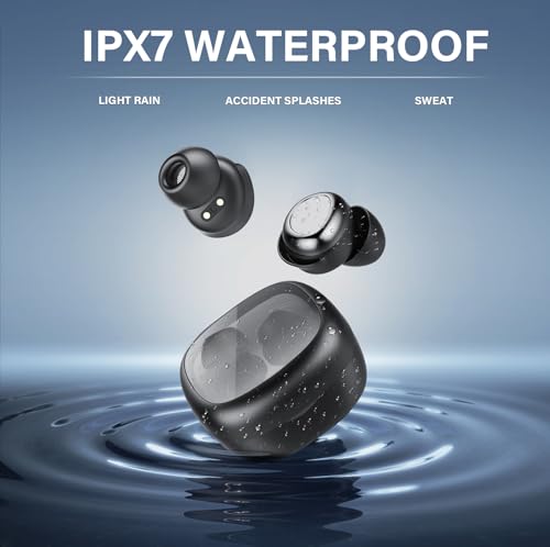 Image of Wireless Earbuds, Hybrid ANC 40dB Noise Cancelling Headphones, 45H Playtime, Bluetooth 5.4, 10mm Drivers with 5 EQ, ENC Dual Mic, IPX7 Waterproof, Transparent Mode, Digital Battery Display iOS /Android