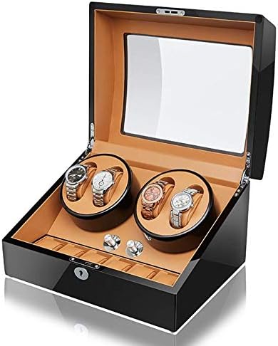 Watch Winder Automatic Watch Winder with Quiet Motor for Men 4+6 Watches Storage Box Case Soft and Flexible Watch Pillows 5 Rotation Mode Setting Storage Case Organizer Gift image 4