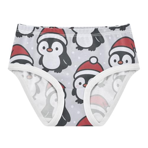Penguin Seamless Pattern Soft Girls' Panties Organic Underwear for Toddler in Sizes 2T,3T, 4T, 5T, 6Y and 8Y