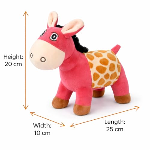 Image of Pink Donkey Soft Toy for Kids, 25 cm Plush Stuffed Animal, Cute Soft Toy for Boys and Girls, Huggable Gift Toy, Pink