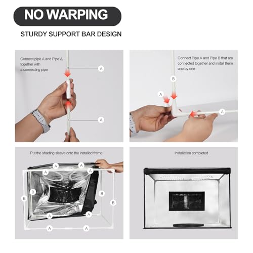 Airbrush Spray Booth Portabe - with LED Lights Turntable & Dual Exhaust Fans – Foldable Airbrush Paint Booth for Makeup, Art Painting, Model 16.6 in by MIZHAO - Image 2