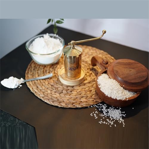 Image of APCO Classic Brass Murukku Maker Sevanazhi with 6 Free Jali for Making Snacks Like Sev, Bhujia, Chakli, Gathiya, Janthikalu, Sevia, Idiyappam, Ribbon Pakoda (390gm)