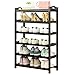 Shoe Rack Wysokie duże stojaki na buty wolne stojące, czarne bambusowe szpilki do przechowywania organizator, sypialnia małych przestrzeni Półka garażowa, 70 cm / 28"szerokości (Size : 6 tier)