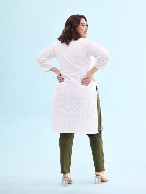 Image of GO COLORS Soft Cotton Stretch Kurti Pants Full Length for Women| Breathable, Mid Rise