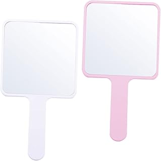 FOMIYES 2pcs Handheld Vanity Mirror Travel Make up Mirror Square Mirrors Outdoor Decoration Vintage Hand Held Mirrors Salon Barber Handheld Mirror Hand Square Mirror Small Mirror Miss Girl