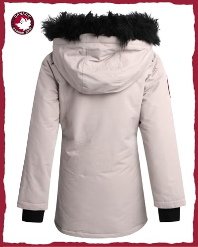 Image of CANADA WEATHER GEAR Girls Winter Coat - Long Length Faux Fur Puffer Ski Jacket Water & Wind Resistant Insulated Fleece Parka