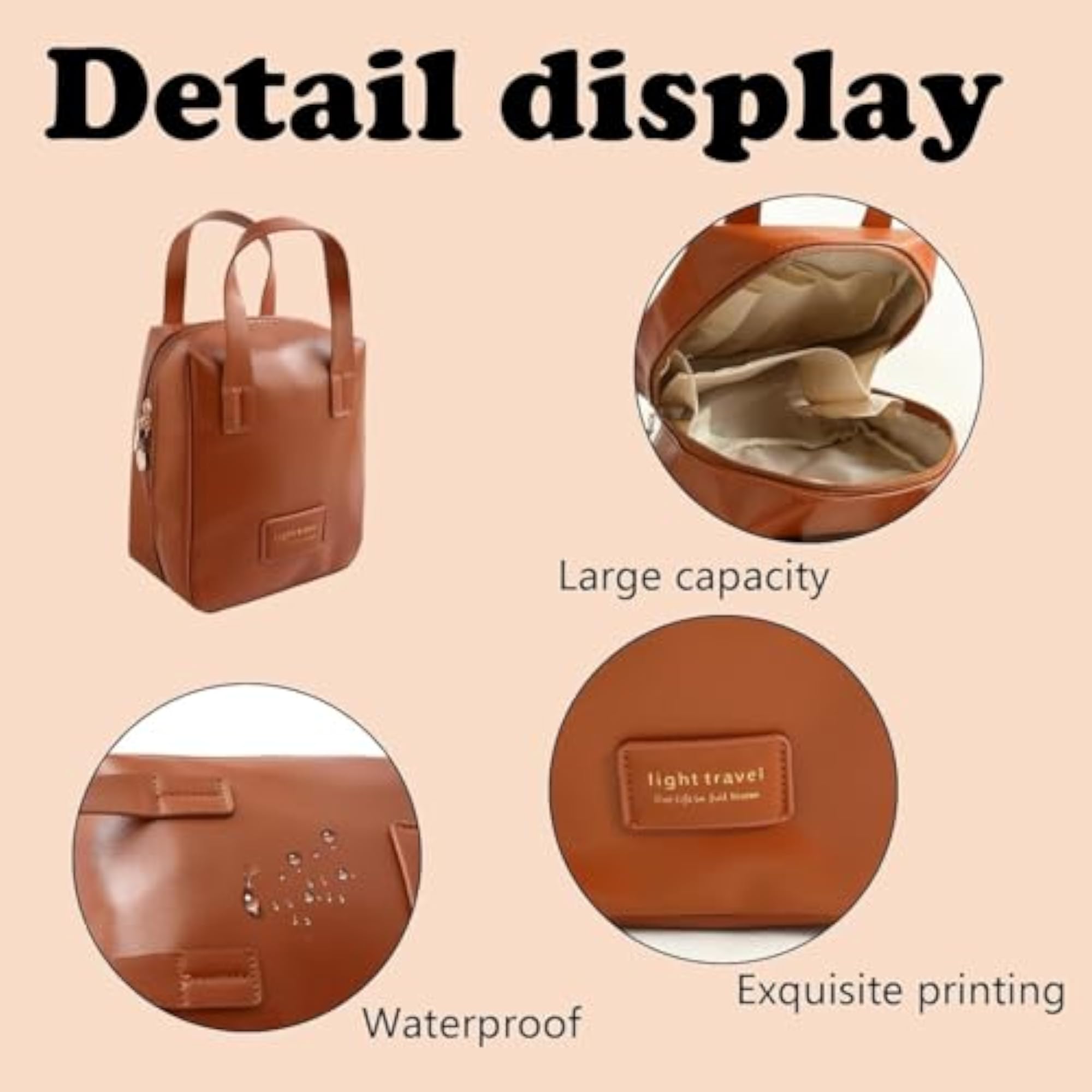 Makeup Bag for Women, Travel Cosmetic Pouch, Waterproof