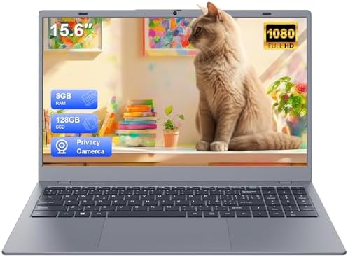 Laptop,15.6'' Laptop Computer,8GB RAM LPDDR4 128GB SSD(Expandable...