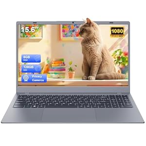 Computadora portátil, computadora portátil de 15.6 pulgadas, 8 GB de RAM LPDDR4 128 GB SSD (ampliable a 1 TB), procesador AMD Athlon hasta 2.6 GHz, Win11 Pro, WiFi 5, BT 5.0, preinstalación de Office