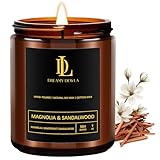 Magnolia & Sandalwood Scented Candles, Soy Candle for Home Scented, Candles Gift for Women Men, 7oz with 50 Hour Burn Time