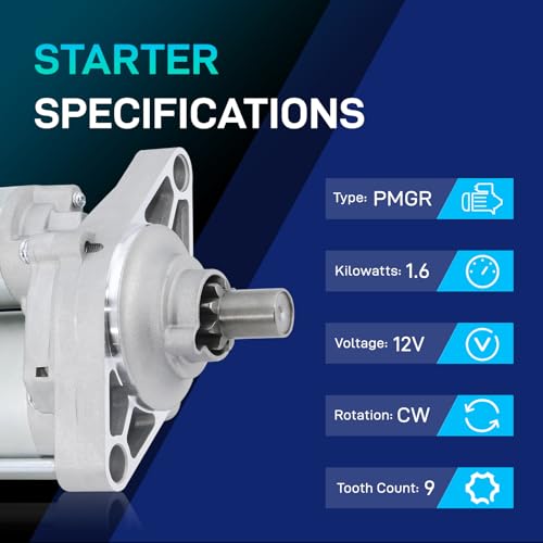 Image of New Starter Replacement for Honda Accord 3.0L 1998-2007, Odyssey 3.5L 1999-2006, Pilot 3.5L 2003-2005, Acura CL 3.0 1997-1999, TL 3.2 1999-2006, MDX 3.5 2001-2002 V6 17728N 06312-P8A-5050 410-54027