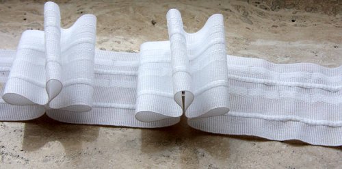 Gardinenband,Faltenband 2,5:1, 60 mm,weiß, 10,0 lfm